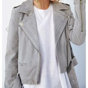 Blank NYC suede grey moto jacket